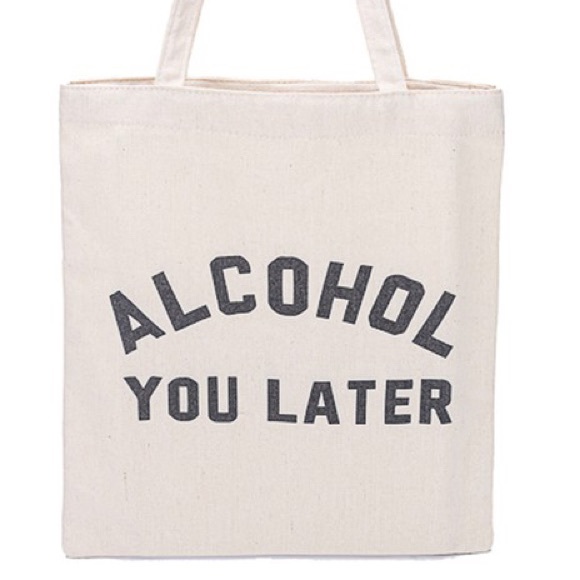 Handbags - Mom Humor: Alcohol You Later Beige Tote